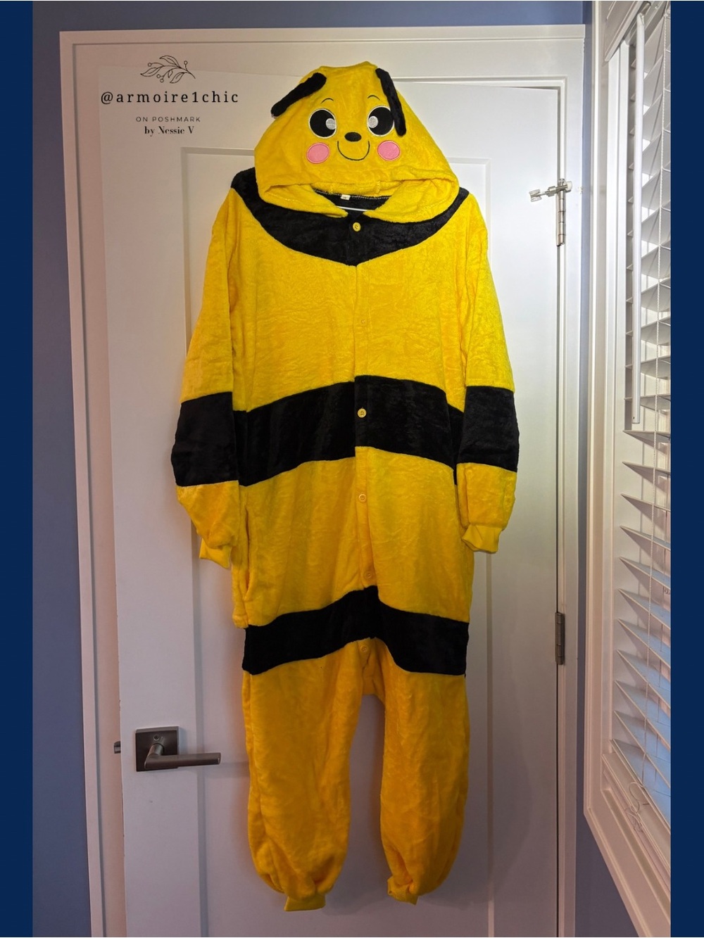 BUMBLE BEE | Pajama Zipper Style Halloween Costume | Unisex Size S